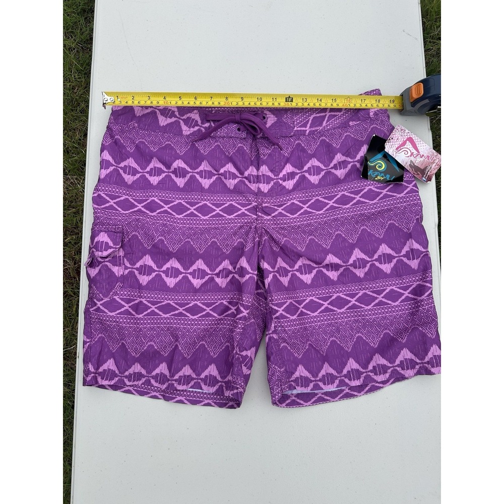 Kanu Surf Women oceanside purple water swim shorts size 14